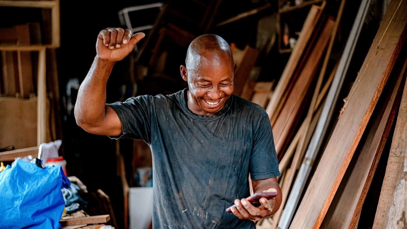 A small business owner working in his workshop